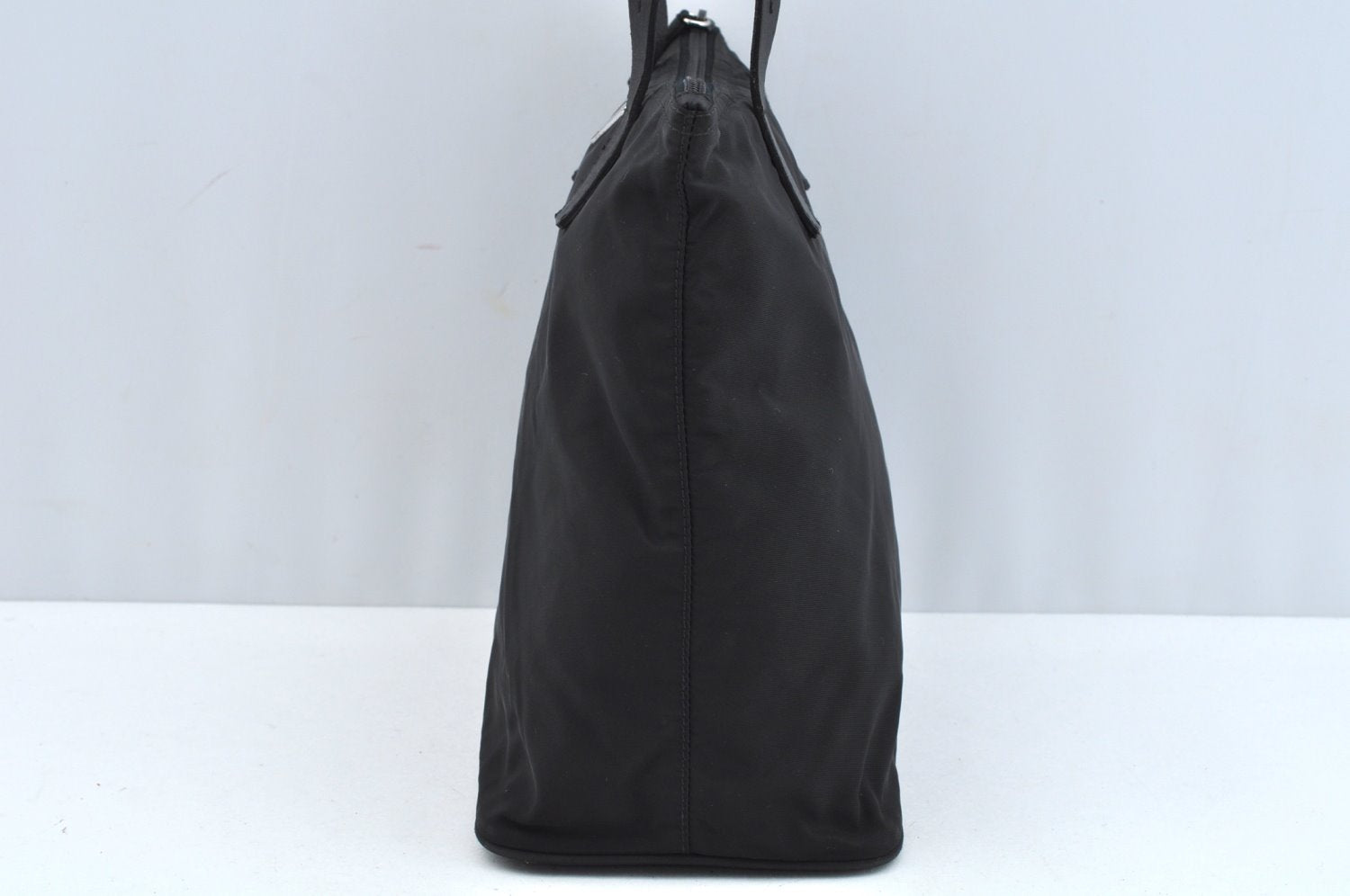 Authentic PRADA Vintage Nylon Tessuto Leather Tote Hand Bag Black 6920J