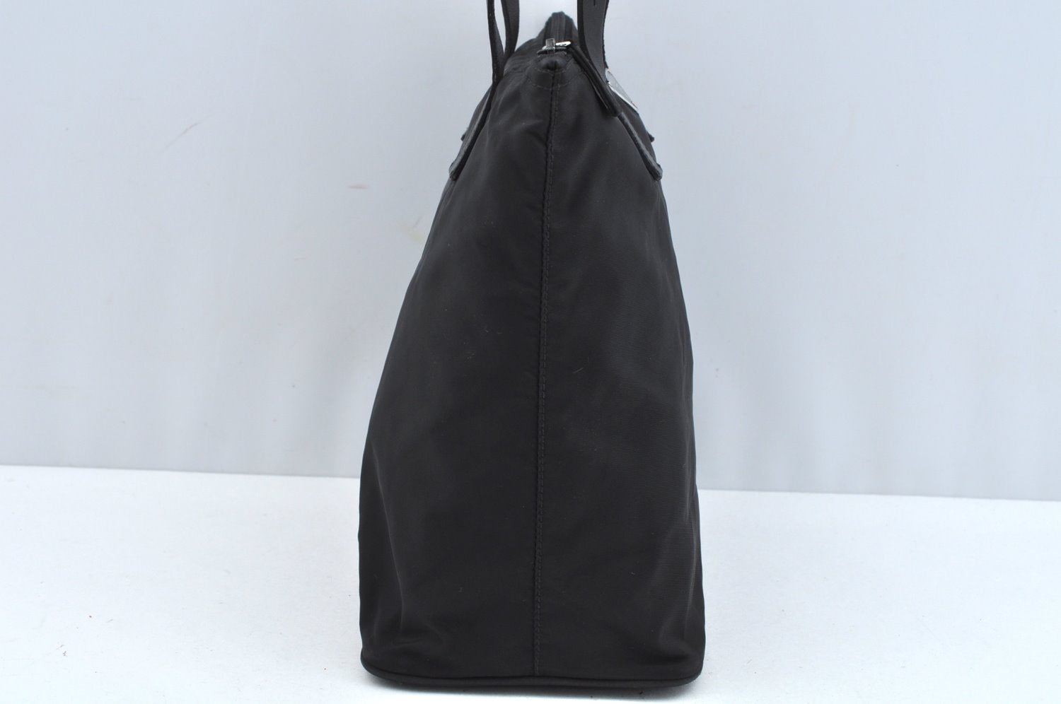 Authentic PRADA Vintage Nylon Tessuto Leather Tote Hand Bag Black 6920J