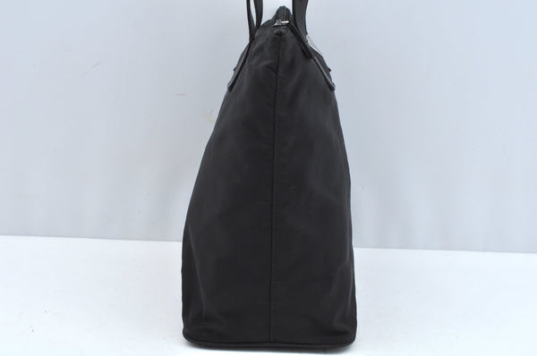 Authentic PRADA Vintage Nylon Tessuto Leather Tote Hand Bag Black 6920J