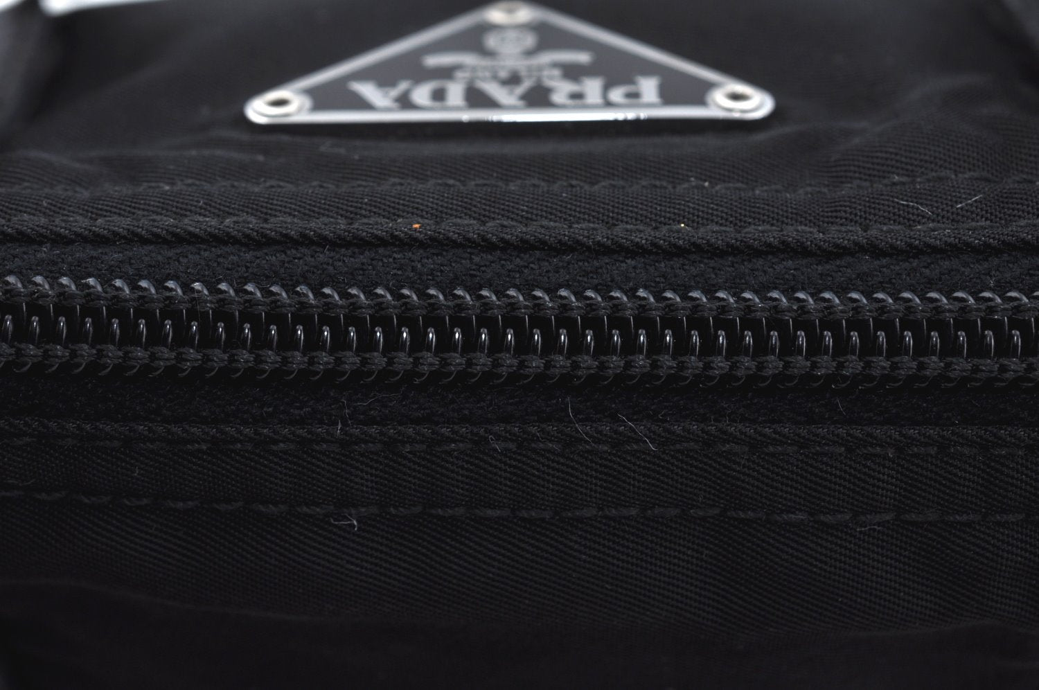 Authentic PRADA Vintage Nylon Tessuto Leather Tote Hand Bag Black 6920J