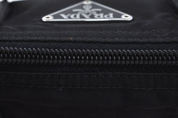 Authentic PRADA Vintage Nylon Tessuto Leather Tote Hand Bag Black 6920J