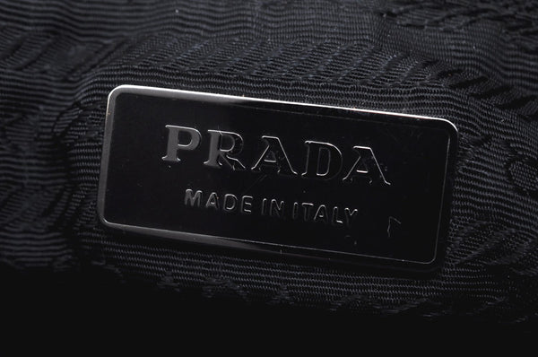 Authentic PRADA Vintage Nylon Tessuto Leather Tote Hand Bag Black 6920J