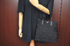 Authentic PRADA Vintage Nylon Tessuto Leather Tote Hand Bag Black 6920J