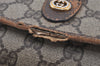 Authentic GUCCI Web Sherry Line Clutch Hand Bag Purse GG PVC Leather Brown 6920K