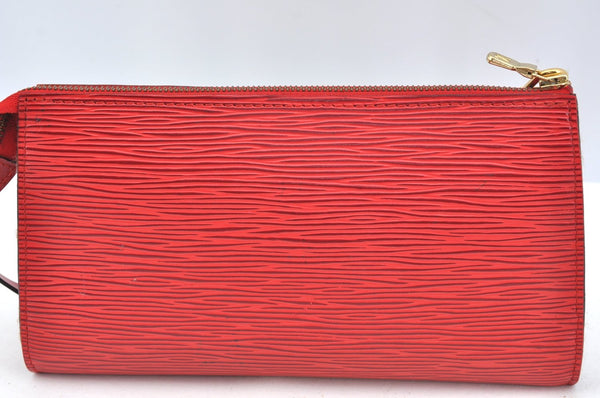 Authentic Louis Vuitton Epi Pochette Accessoires Pouch M5298M Red LV Junk 6921H