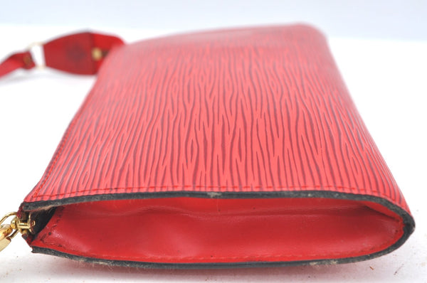 Authentic Louis Vuitton Epi Pochette Accessoires Pouch M5298M Red LV Junk 6921H