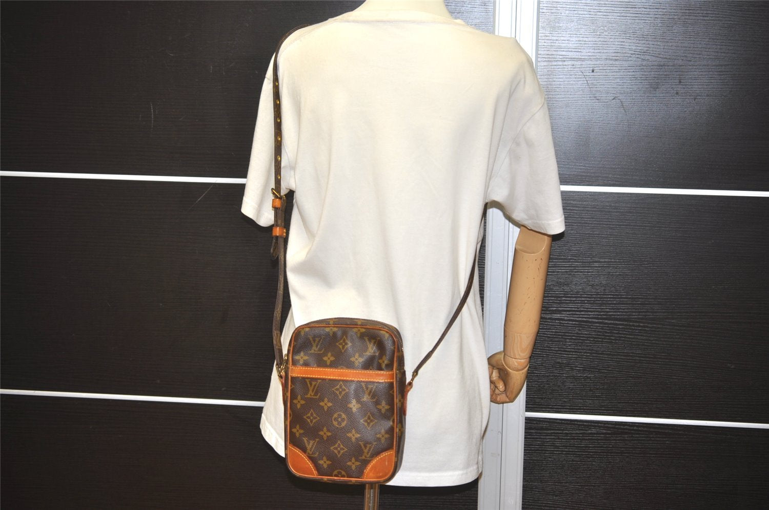 Authentic Louis Vuitton Monogram Danube Shoulder Cross Body Bag M45266 LV 6921I