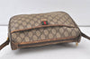 Authentic GUCCI Web Sherry Line Shoulder Bag GG PVC Leather Brown Junk 6921K