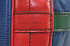 Auth Louis Vuitton Epi Noe Tricolor Blue Red Green Drawstring Bag Junk LV 6923H