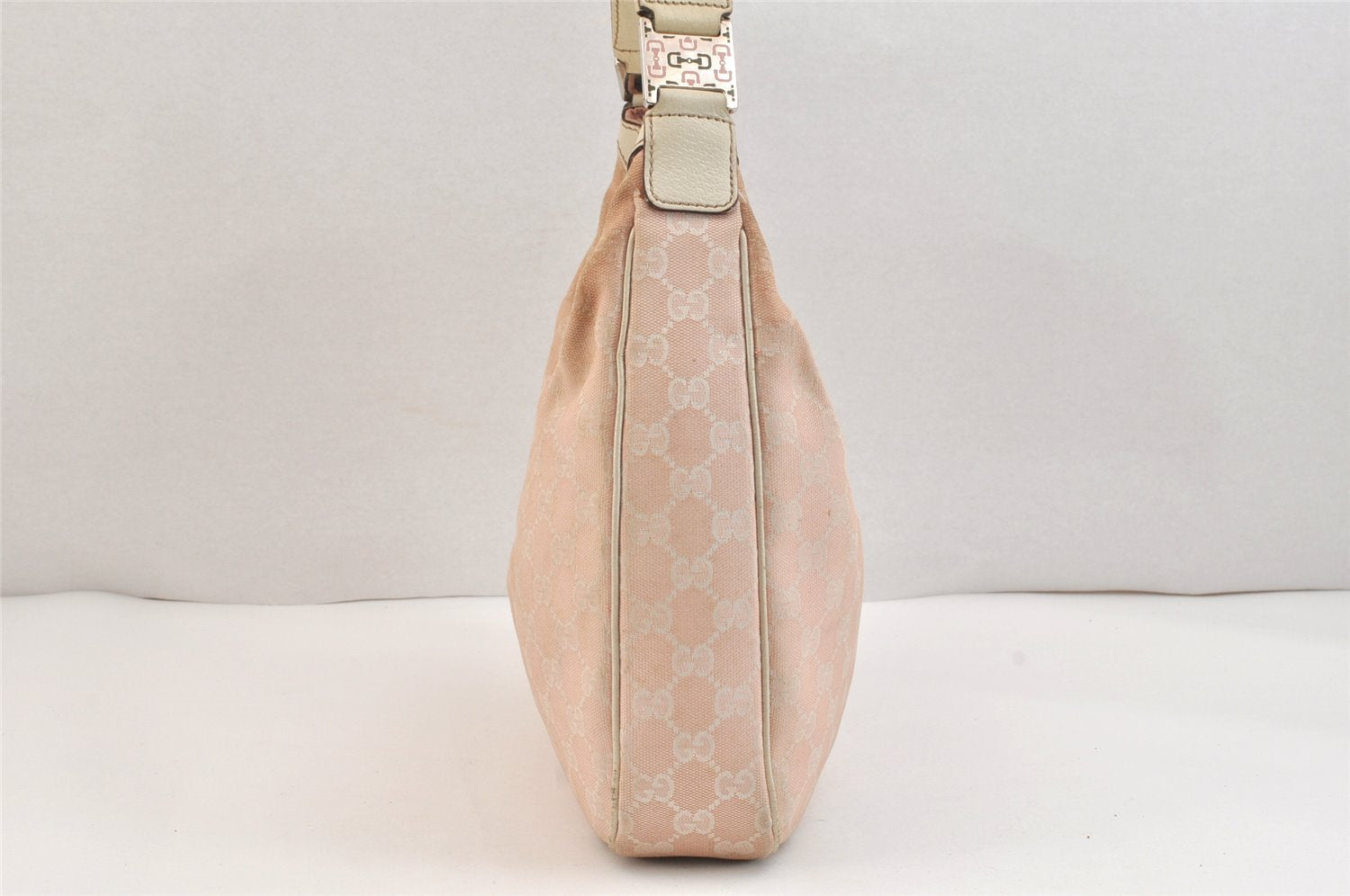 Authentic GUCCI Sherry Line Shoulder Bag GG Canvas Leather 145757 Pink 6923K