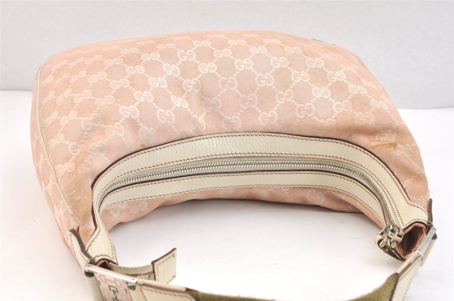 Authentic GUCCI Sherry Line Shoulder Bag GG Canvas Leather 145757 Pink 6923K