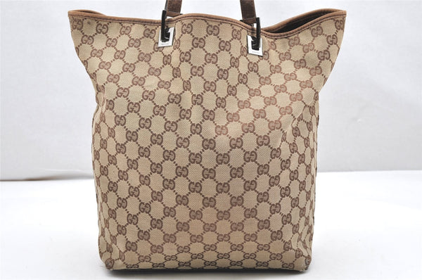 Authentic GUCCI Vintage Shoulder Tote Bag GG Canvas Leather 31243 Brown 6927K