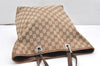 Authentic GUCCI Vintage Shoulder Tote Bag GG Canvas Leather 31243 Brown 6927K