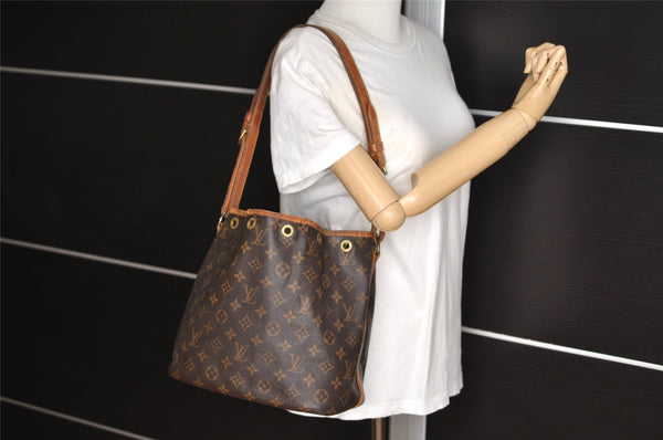 Authentic Louis Vuitton Monogram Petit Noe M42226 Shoulder Drawstring Bag 6928I