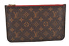 Authentic Louis Vuitton Monogram Neverfull GM Pouch Purse Clutch Bag Red 6928K