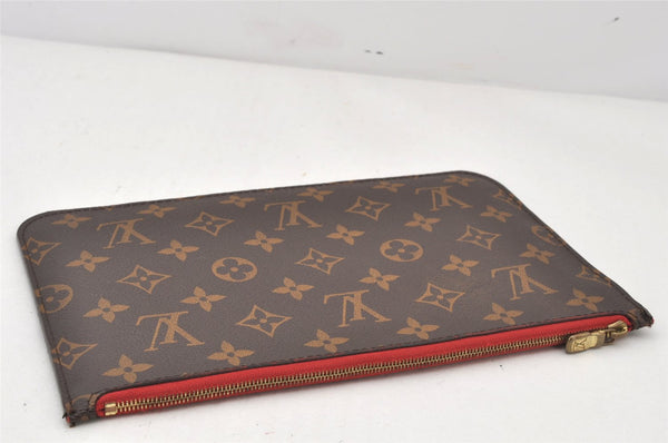 Authentic Louis Vuitton Monogram Neverfull GM Pouch Purse Clutch Bag Red 6928K