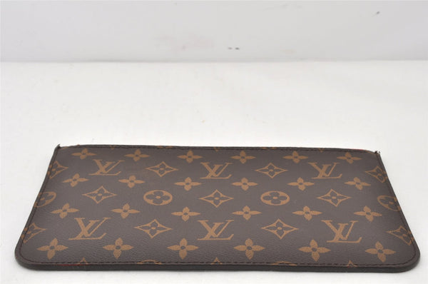 Authentic Louis Vuitton Monogram Neverfull GM Pouch Purse Clutch Bag Red 6928K