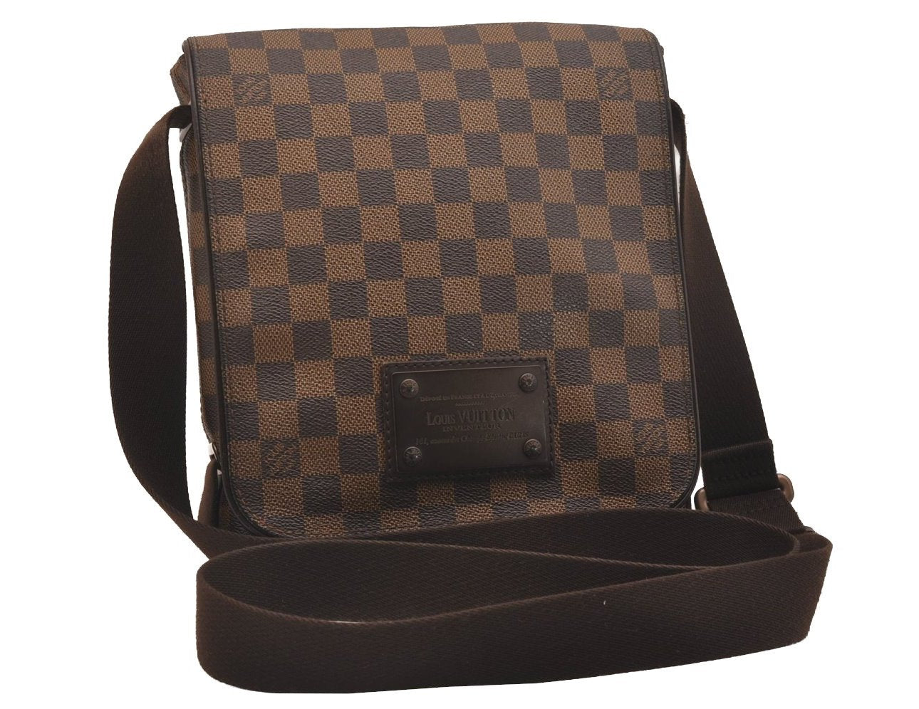 Authentic Louis Vuitton Damier Brooklyn PM Shoulder Cross Bag N51210 LV 6932J