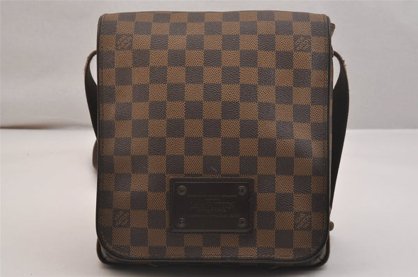 Authentic Louis Vuitton Damier Brooklyn PM Shoulder Cross Bag N51210 LV 6932J