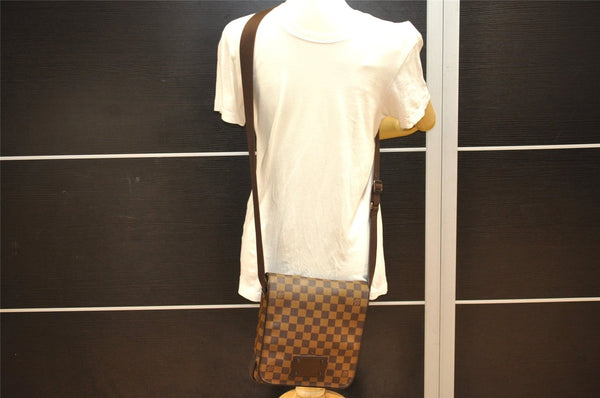 Authentic Louis Vuitton Damier Brooklyn PM Shoulder Cross Bag N51210 LV 6932J