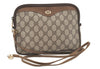 Authentic GUCCI Shoulder Cross Body Bag Purse GG PVC Leather Brown Junk 6933K