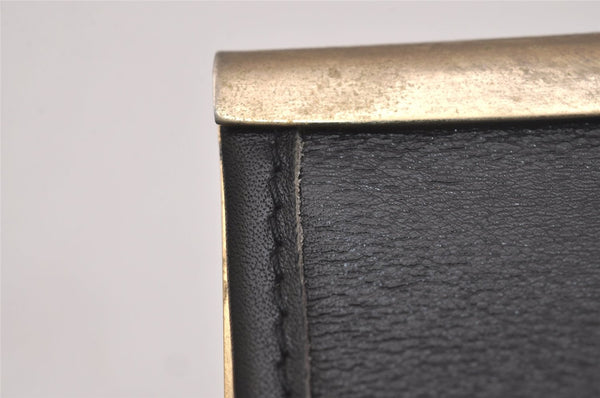 Authentic Christian Dior Clutch Hand Bag Purse Leather Black CD Box 6935J