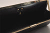 Authentic Christian Dior Clutch Hand Bag Purse Leather Black CD Box 6935J