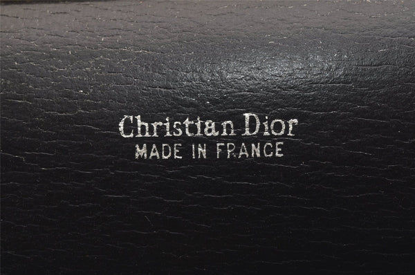 Authentic Christian Dior Clutch Hand Bag Purse Leather Black CD Box 6935J