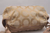 Authentic COACH Op Art Shoulder Hand Bag Canvas Leather 13439 Beige 6936J