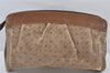 Authentic Old GUCCI Centennial Line Clutch Bag GG PVC Leather Brown Junk 6941K