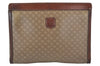 Authentic CELINE Macadam Blason Clutch Hand Bag PVC Leather Beige Junk 6942K