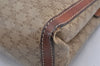 Authentic CELINE Macadam Blason Clutch Hand Bag PVC Leather Beige Junk 6942K