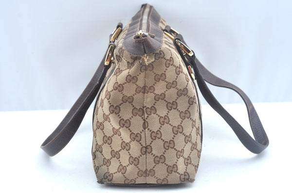 Authentic GUCCI Abbey Shoulder Tote Bag GG Canvas Leather 141470 Brown 6943H