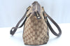 Authentic GUCCI Abbey Shoulder Tote Bag GG Canvas Leather 141470 Brown 6943H