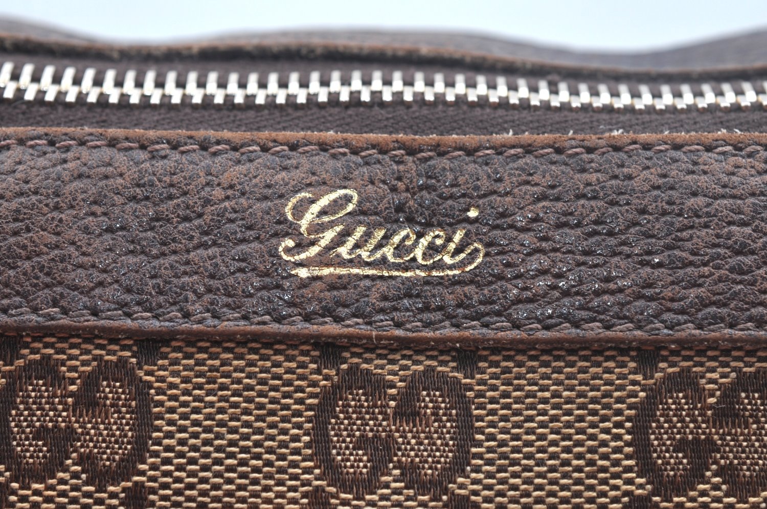 Authentic GUCCI Abbey Shoulder Tote Bag GG Canvas Leather 141470 Brown 6943H