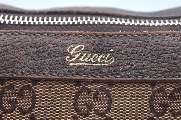 Authentic GUCCI Abbey Shoulder Tote Bag GG Canvas Leather 141470 Brown 6943H