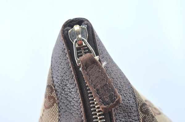 Authentic GUCCI Abbey Shoulder Tote Bag GG Canvas Leather 141470 Brown 6943H