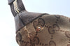 Authentic GUCCI Abbey Shoulder Tote Bag GG Canvas Leather 141470 Brown 6943H