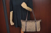 Authentic GUCCI Abbey Shoulder Tote Bag GG Canvas Leather 141470 Brown 6943H