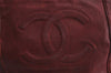 Authentic CHANEL Caviar Skin CC Logo Chain Shoulder Tote Bag Bordeaux Red 6943J