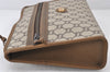 Authentic GUCCI Vintage GG Plus Clutch Hand Bag Purse PVC Leather Brown 6946K