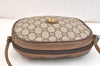 Authentic GUCCI GG Plus Shoulder Cross Body Bag PVC Leather Brown Junk 6947K