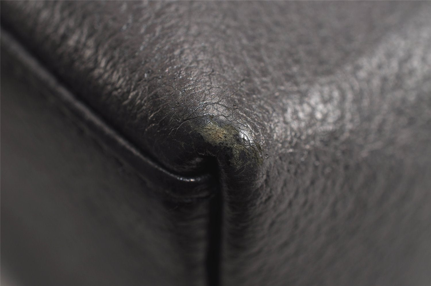 Authentic GUCCI Vintage Bamboo Shoulder Hand Bag Purse Leather Gray 6949J