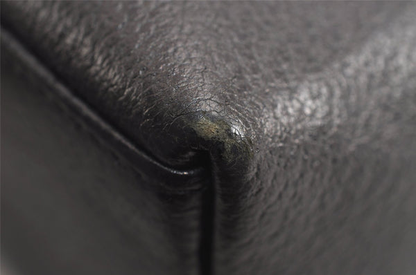 Authentic GUCCI Vintage Bamboo Shoulder Hand Bag Purse Leather Gray 6949J