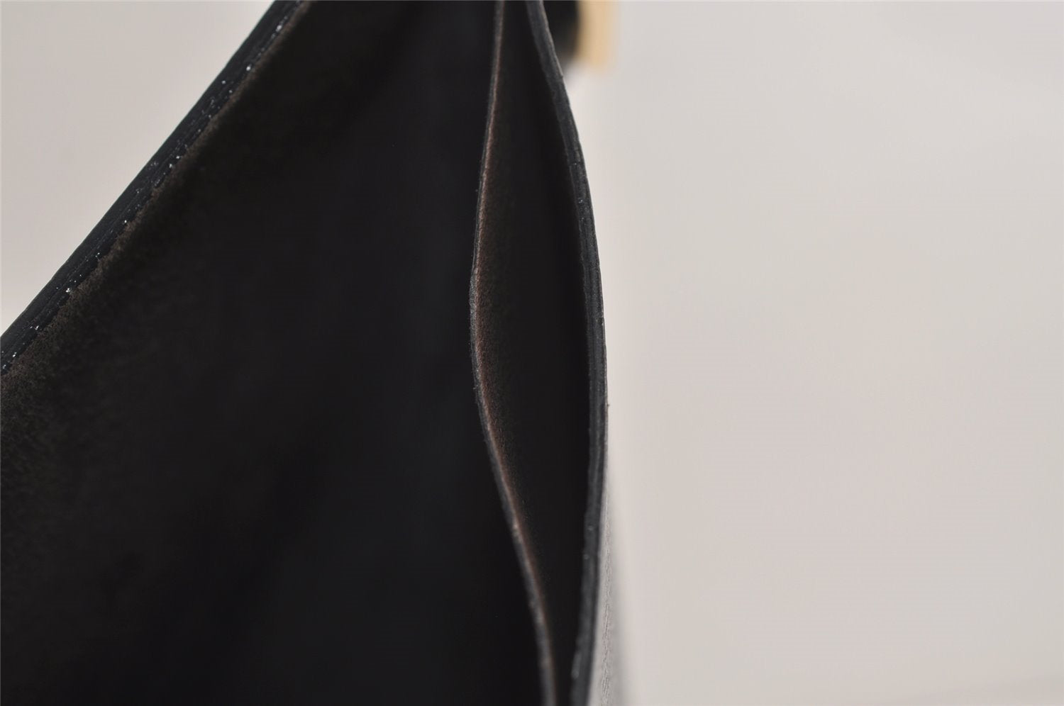 Authentic GUCCI Vintage Bamboo Shoulder Hand Bag Purse Leather Gray 6949J