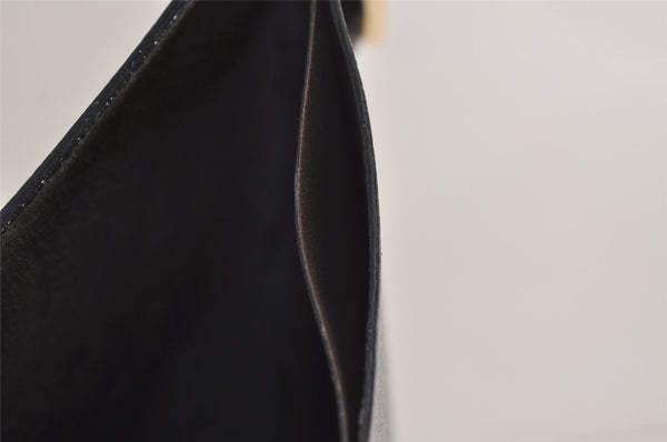 Authentic GUCCI Vintage Bamboo Shoulder Hand Bag Purse Leather Gray 6949J