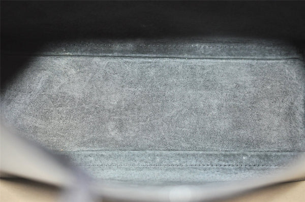 Authentic GUCCI Vintage Bamboo Shoulder Hand Bag Purse Leather Gray 6949J