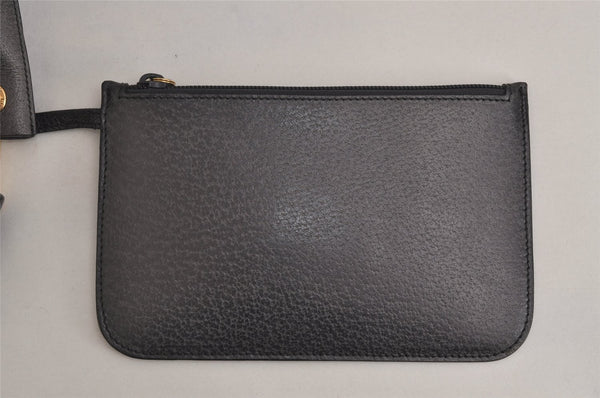 Authentic GUCCI Vintage Bamboo Shoulder Hand Bag Purse Leather Gray 6949J