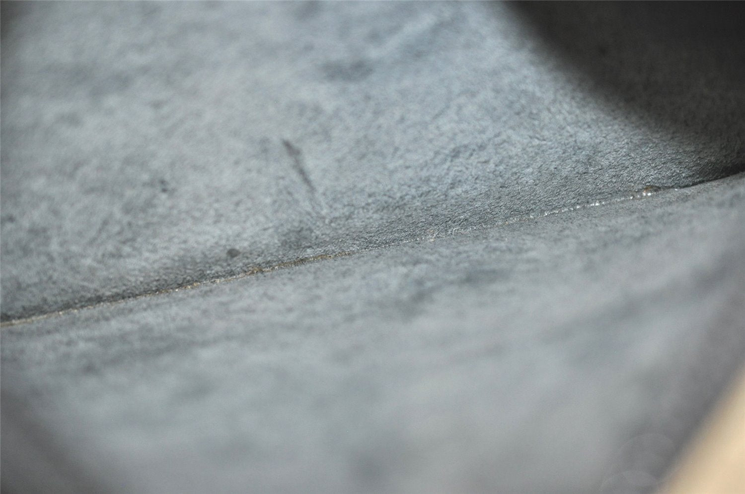 Authentic GUCCI Vintage Bamboo Shoulder Hand Bag Purse Leather Gray 6949J