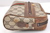 Authentic GUCCI Web Sherry Line Shoulder Bag GG PVC Leather Brown Junk 6950K